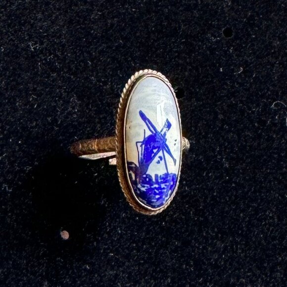 Delft Jewelry - Vintage Delft Tile Ring